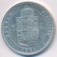 1881KB 1Ft Ag "Ferenc József / Középcímer" T:2- ph., polírozott 
Adamo M15