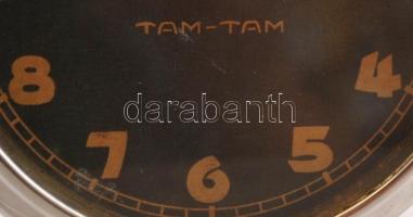 Tam-tam asztali fém ébresztőóra, működik