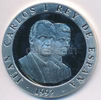 Spanyolország 1992. 2000P Ag "1992 Olimpia - Kerekesszékes kosárlabda" eredeti fa díszdobo...