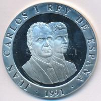 Spanyolország 1991. 2000P Ag "1992 Olimpia - Tenisz" eredeti fa díszdobozban, tanúsítvánny...