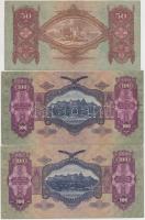 1930. 100P (5x) 3db "*E" + 2db hamis nyilaskeresztes ráfestéssel + 1932. 50P hamis nyilask...
