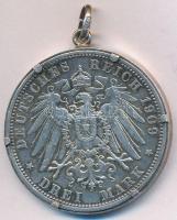 Német Államok / Poroszország 1909A 3M Ag "II. Vilmos" Ag keretben füllel (Br.: 18.32g) T:2...