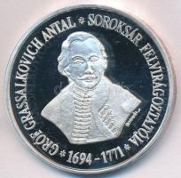 Bognár György (1944-) 1994. "Gróf Grassalkovich Antal - Soroksár felvirágoztatója / Az önálló Soroksárért" Ag emlékérem (36,29g/0.925/42,5mm) T:PP