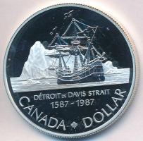 Kanada 1987. 1$ Ag "John Davis" T:PP Canada 1987. 1 Dollar Ag "John Davis" C:PP