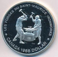 Kanada 1988. 1$ Ag "Saint-Maurice Vasgyár" T:PP Canada 1988. 1 Dollar Ag "Ironworks" C:PP