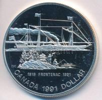 Kanada 1991. 1$ Ag "S.S. Frontenac" T:PP kis ujjlenyomat Canada 1991. 1 Dollar Ag "S.S. Frontenac" C:PP small fingerprint