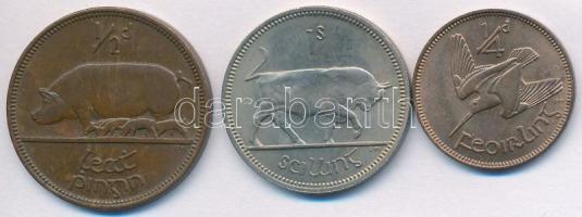 Írország 1953. 1/2P Br + 1959. 1f Br + 1966. 1Sh Cu-Ni T:2 Ireland 1953. 1/2 Penny Br + 1959. 1 Farthing Br + 1966. 1 Shilling Cu-Ni C:XF