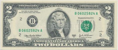 Amerikai Egyesült Államok 2003A 2$ B zöld pecséttel T:I USA 2003A 2 Dollars B with green seal C:UNC