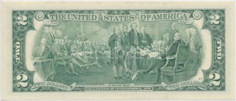 Amerikai Egyesült Államok 2003A 2$ "B" zöld pecséttel T:I
USA 2003A 2 Dollars "B&quo...