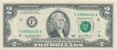 Amerikai Egyesült Államok 2003A 2$ F zöld pecséttel T:I USA 2003A 2 Dollars F with green seal C:UNC