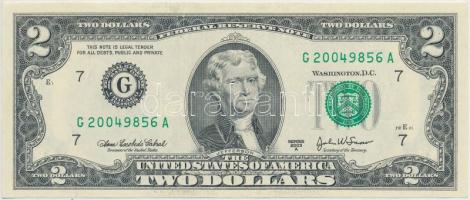 Amerikai Egyesült Államok 2003A 2$ G zöld pecséttel T:I USA 2003A 2 Dollars G with green seal C:UNC