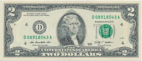 Amerikai Egyesült Államok 2009. 2$ D zöld pecséttel T:I USA 2009. 2 Dollars D with green seal C:UNC