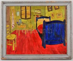 MP jelzéssel: Szoba. Olaj, vászon, 40×50 cm