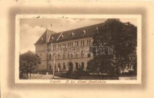 Ungvár, Uzhhorod; M. kir. állami főreáliskola / school (ragasztónyom / gluemark)