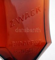 "Zwack Budapest Hungary" feliratú barna üveg, hibátlan, m: 28 cm