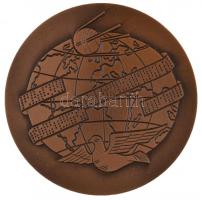 1980. "Magyar Távirati Iroda 1880-1980" Br emlékérem tokkal (69mm) T:2