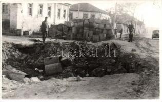 II. Világháborús katonai lap Kárpátaljáról, katonai rakomány / WWII military postcard from Zakarpattia Oblast, loads, automobile, photo