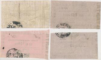 Miskolc 1860. 10kr (3x) + 25kr utalvány, mindegyik felülbélyegzett T:III,III-