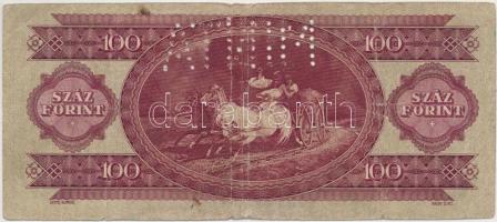 1947. 100Ft "B 223 - 076573" sorozat és sorszámmal illetve "MINTA" perforációval...