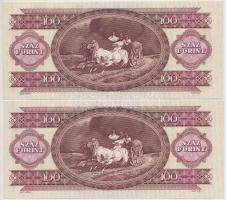1992-1995. 100Ft (5x) benne 2db sorszámkövető és 2db egyugrású bankjegy T:II szép papír