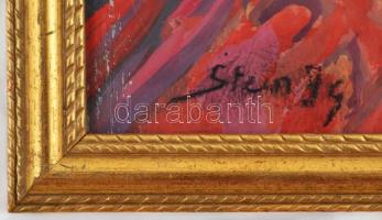 Stein jelzéssel: Mária a kis Jézussal. Vegyes technika, papír, üvegezett keretben, 32×25 cm