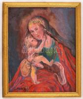 Stein jelzéssel: Mária a kis Jézussal. Vegyes technika, papír, üvegezett keretben, 32×25 cm