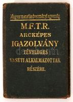 1885 M.F.T.R. arcképes igazolvány matróz részére kiadva, M. kir. Folyam és Tengerhajózás R.T., 11x8cm