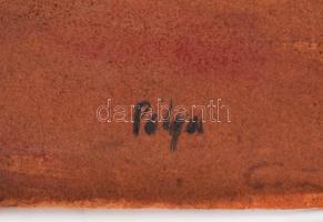 Pólya jelzéssel: Vásár. Olaj, farost, 47×58 cm