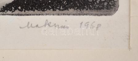 Olvashatatlan jelzéssel: Egyiptomi fej. Rézkarc, papír,  üvegezett keretben, 12×8 cm