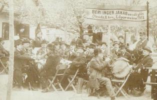 1912 Budapest III. Óbuda, Lőpormalom 7972., Berlinger Jakab vendéglője, photo (EK)