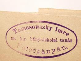 cca 1870 Régi gyógyszertári receptek Tomasovwszky Imre m. kir. bányaiskolai tanár, Felsőbányán részé...