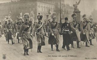 Kaiser Wilhelm mit seinen 6 Söhnen; A. Grohs Photo / Wilhelm II, Kronprinz Wilhelm (fa)