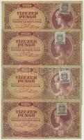 1945. 10.000P (4x) mindegyik barna "MNB" bélyeggel + 100.000P (3x) + 1946. 10.000MP (3x) +...