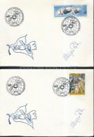 1985 Magyar-szovjet űrrepülés 5. évfordulója 2 db levél alkalmi bélyegzéssel Magyar Béla aláírásával