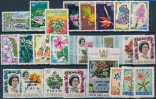 Virág motívum 1963-1976 4 klf sor + 6 klf önálló érték, 1963-1976 Flowers 4 diff sets + 6 diff stamps
