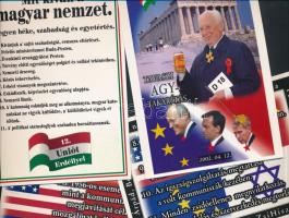 7 db megíratlan, radikális nemzeti politikai képeslap / 7 unused, modern Hungarian radical political postcards