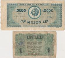 Románia 1915-1920. 1L (2x) + 1915. 2L felülbélyegzett + Német megszállás 1917. 25b + 50b + 1L mindhá...