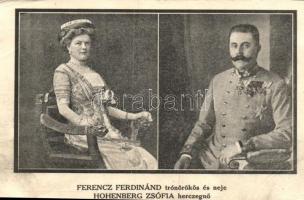 Ferencz Ferdinánd trónörökös és neje Hohenberg Zsófia hercegnő / Archduke Franz Ferdinand of Austria, Sophie, Duchess of Hohenberg  (cut)