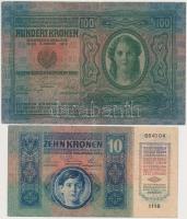 1912. 100K + 1913. 20K (2x) + 1915. 10K mind "Szolnok-Doboka Vármegye - Domokos község" fe...