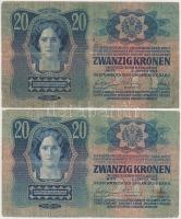 1912. 100K + 1913. 20K (2x) + 1915. 10K mind "Szolnok-Doboka Vármegye - Domokos község" fe...