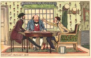 Politiciens 1830 / Humorous art postcard, litho s: George P. de Laet