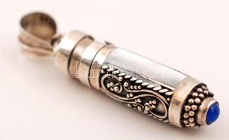 Ezüst(Ag) parfümtartó medál, gyöngyház díszítéssel, br: 3,9 g