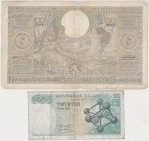 Belgium 1934. 100Fr-20B + 1964. 20Fr T:restaurált,III
Belgium 1934. 100 Francs-20 Belgas + 1964. 20...