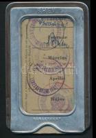 cca 1950 BHÉV fényképes bérlet, eredeti fém tokjában