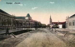 Topolya, Backa Topola; Piactér, kiadja Hajtmann István / market square (fa)