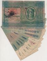 12db-os felülbélyegzett korona bankjegy tétel, szinte mind szerb felülbélyegzéssel T:vegyes