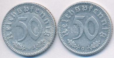 Német 3. Birodalom 1935G 50pf Al + 1944F 50 Pfennig Al T:2- German Third Reich 1935G 50 Pfennig Al + 1944F 50 Pfennig Al C:VF