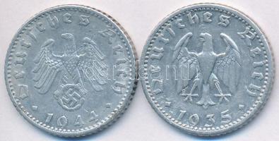Német 3. Birodalom 1935G 50pf Al + 1944F 50 Pfennig Al T:2-
German Third Reich 1935G 50 Pfennig Al ...