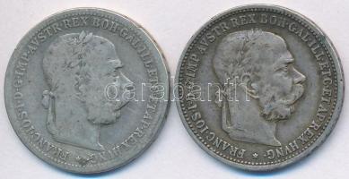 Ausztria 1893-1900. 1K Ag "Ferenc József" (2x) T:2-
Austria 1893-1900. 1 Corona Ag "...