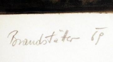 Karl Brandstätter (1946- ): Meztelen alakok, színezett rézkarc, papír, jelzett (103/120), paszpartub...